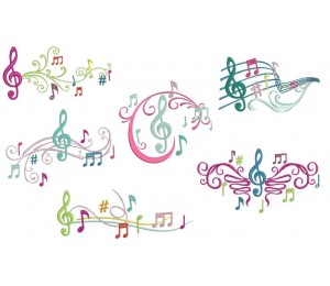 Stickserie - Colorful Music Noten